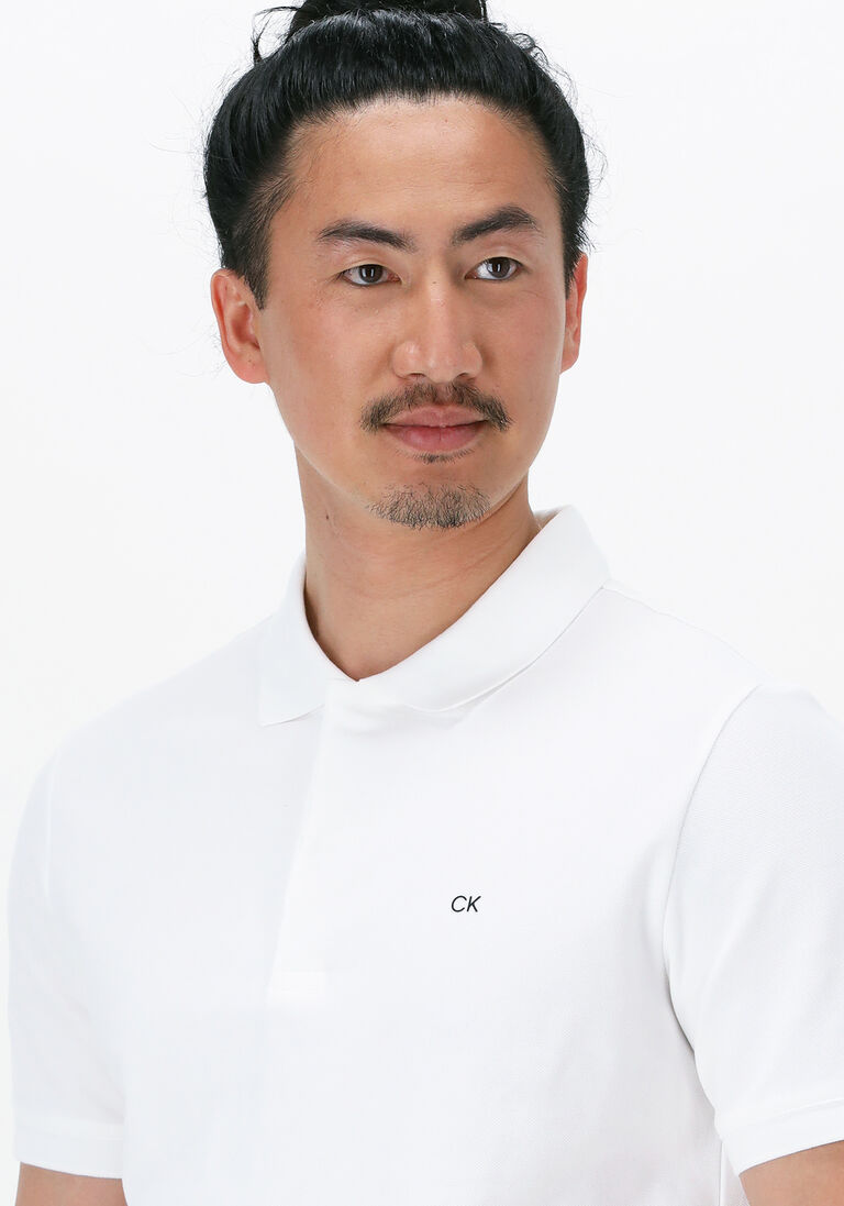 CALVIN KLEIN witte calvin klein polo stretch pique slim polo