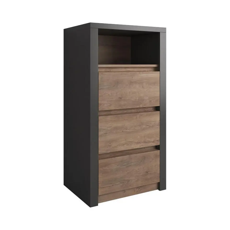 Meubella - Ladekast Monaco - Eiken - Grijs - 50 cm
