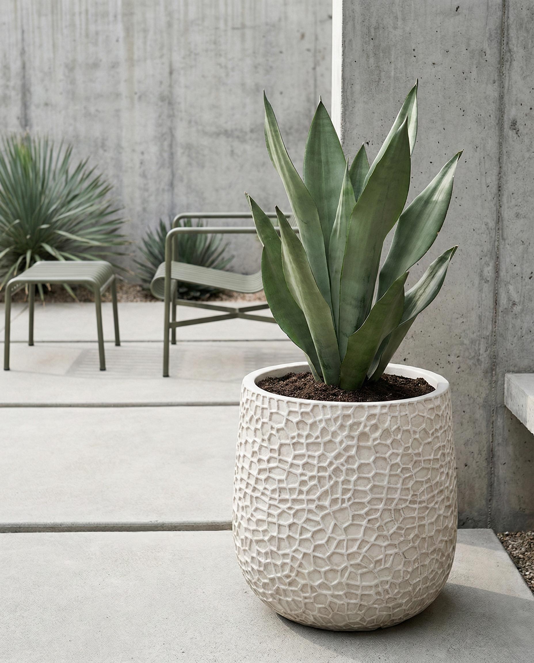 Bloempot QIYUN 41 cm Lichtbeige