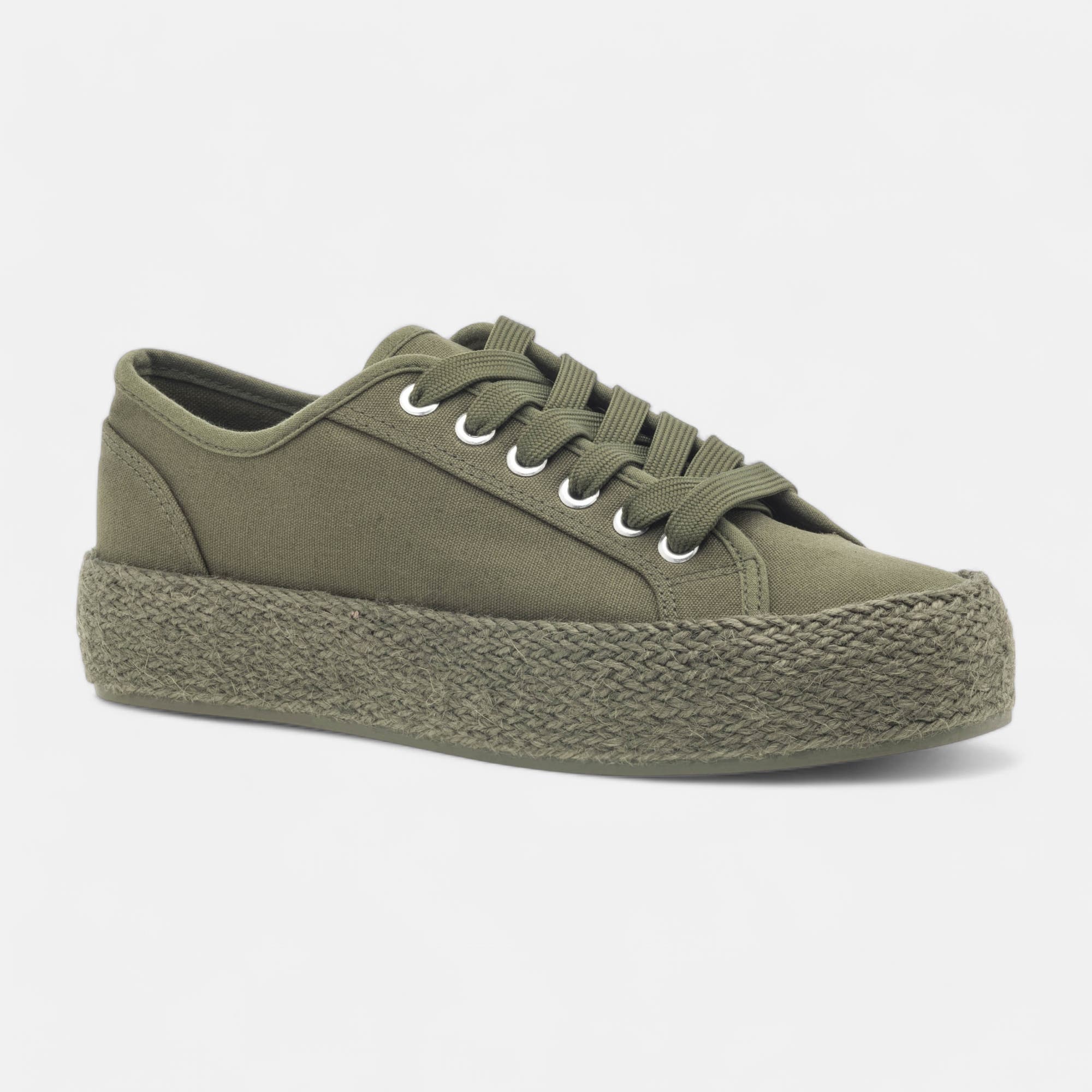 Baskets en toile Femme kaki