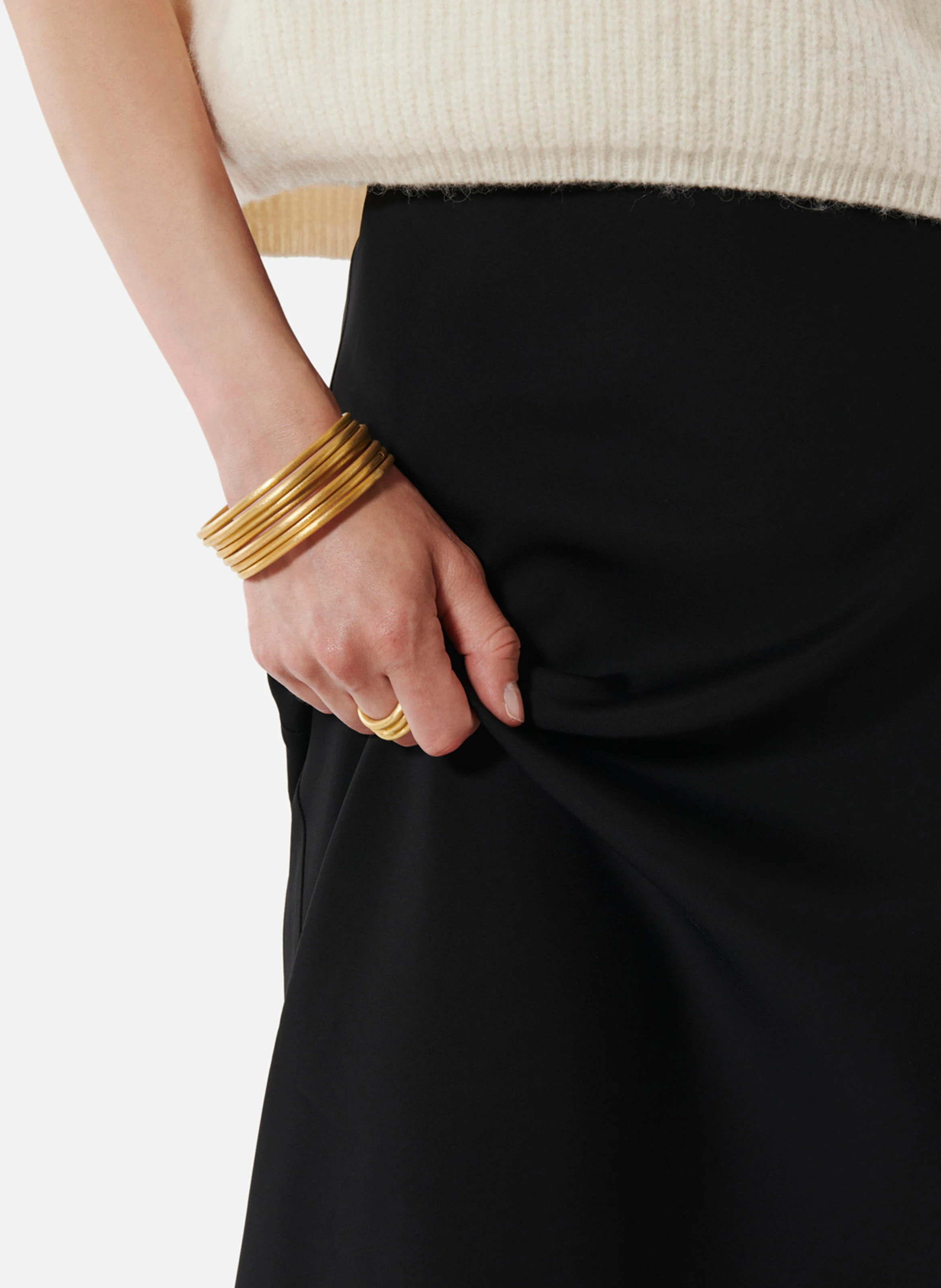 MOORE - Jupe longue taille haute | Noir