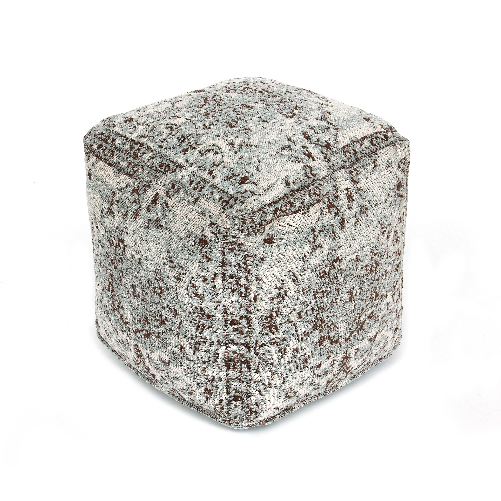 Pouf 'Malik', altblau, T 45 cm, B 45 cm, H 45 cm von fischer's lagerhaus
