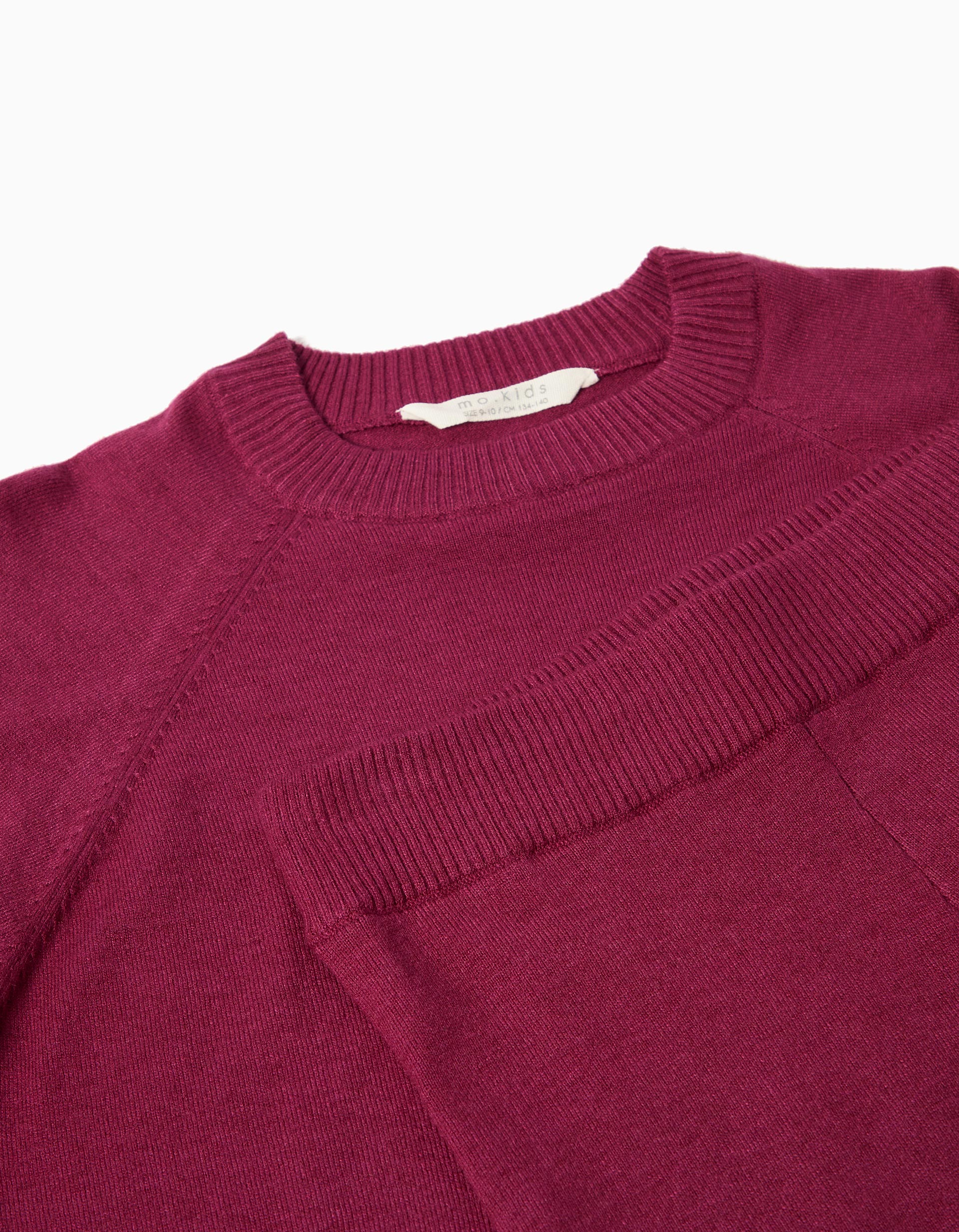 Conjunto de Malha, Menina, Vermelho Escuro