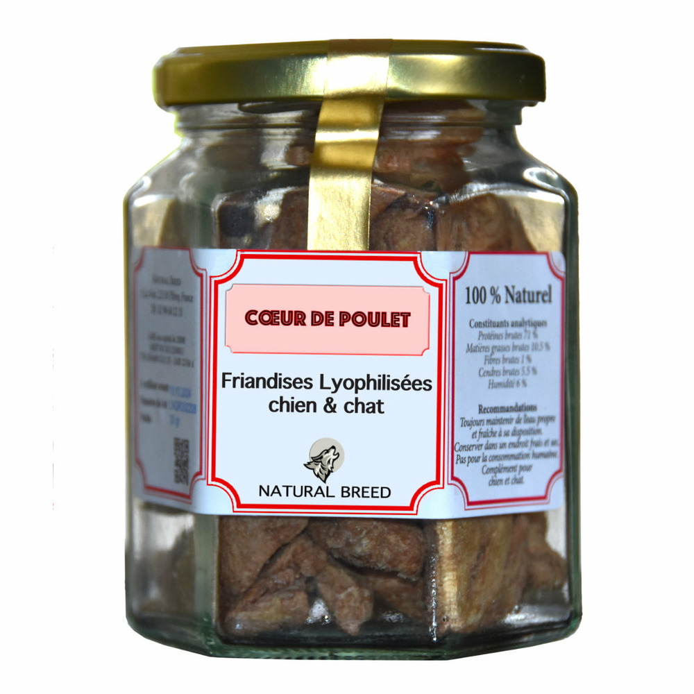Friandise lyophilisée - 100% cœur de poulet