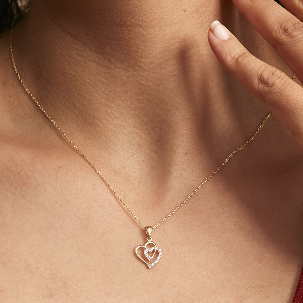 Pendentif Ivena Or Jaune Oxyde De Zirconium