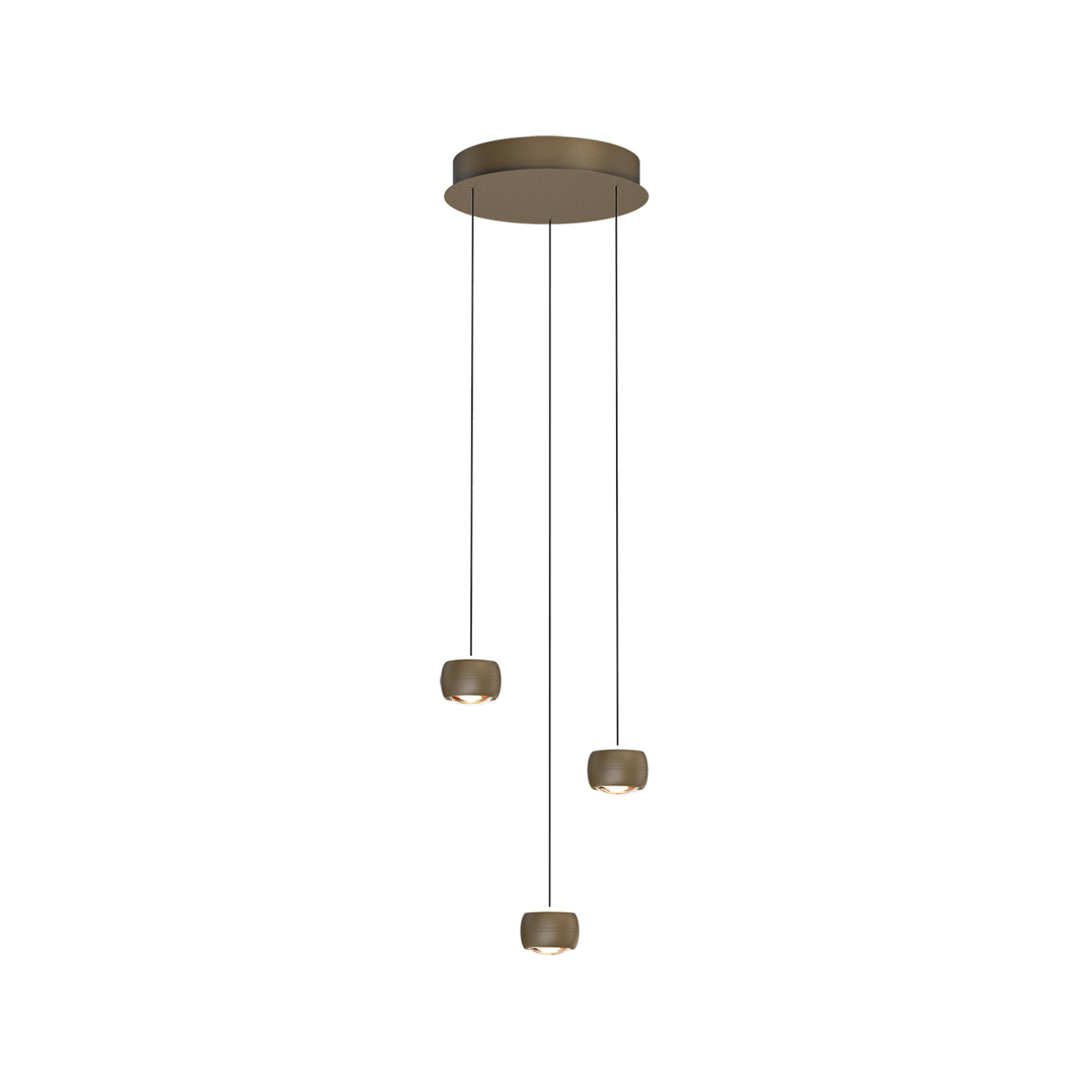 Hanglamp Cosmo rond 3-lichts brons/goud