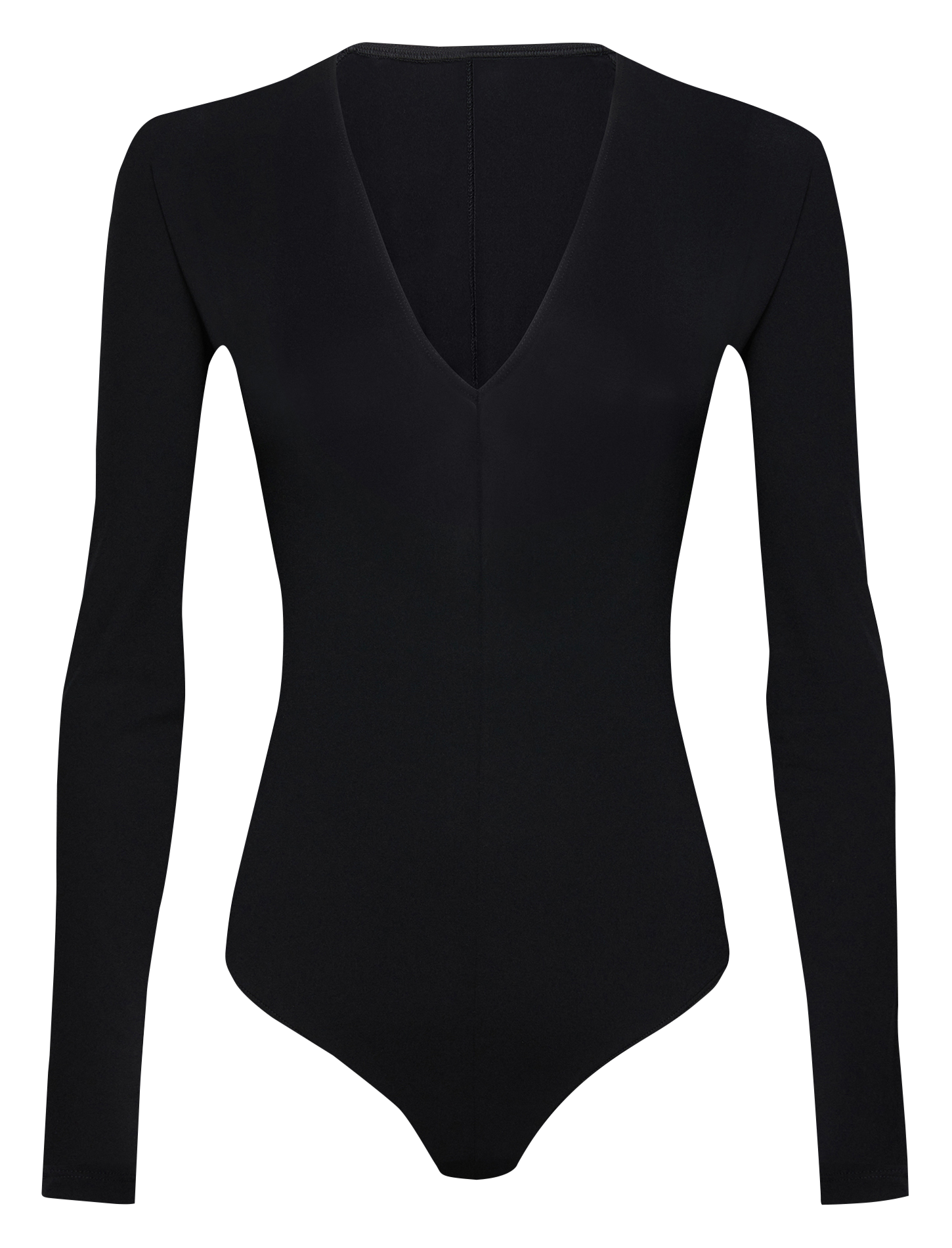The V Neck Body - Body à col V en jersey | Noir
