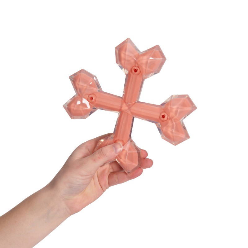 Brinquedo para mastigar Zeus Duo Cross Bone para cães, 15 cm, coral, aroma de frango