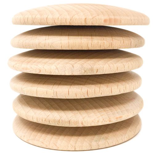 Grapat houten schijfjes - naturel (6st)