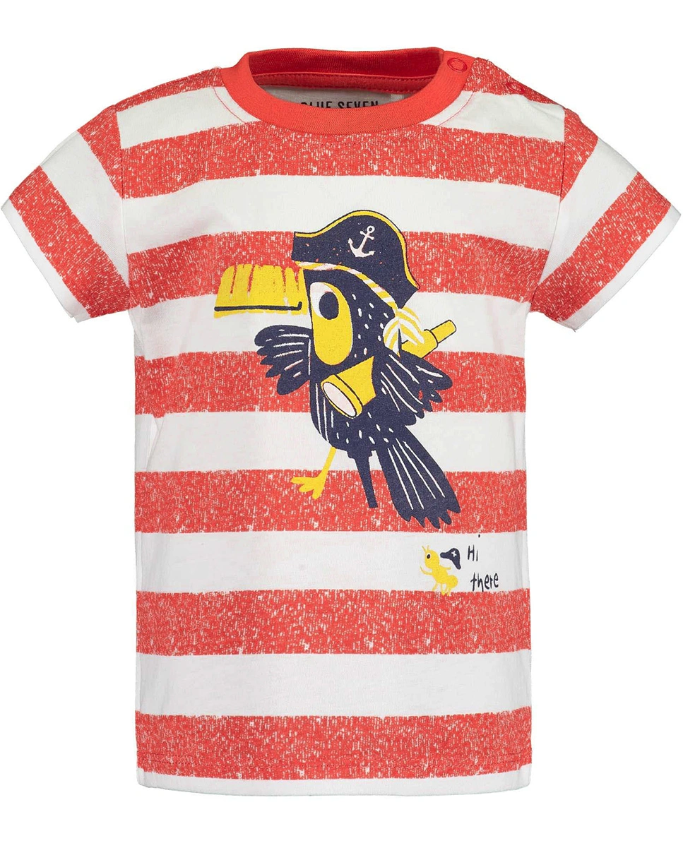 T-Shirt JUNGLE FUN gestreift in orange