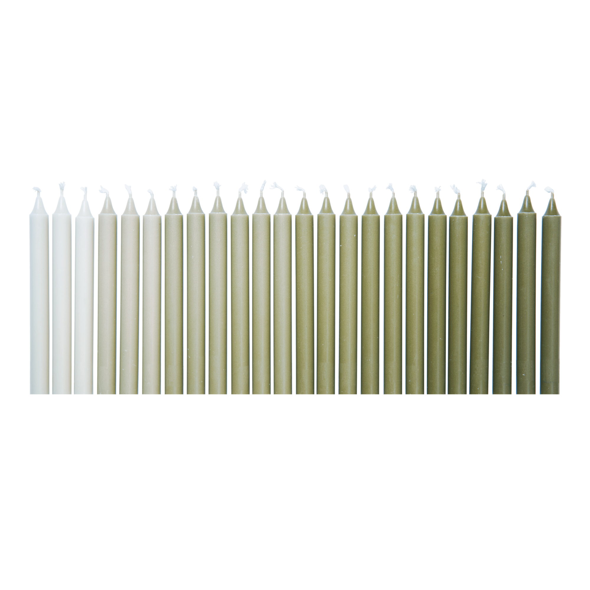 Kaarsen Ombre khaki - set van 24