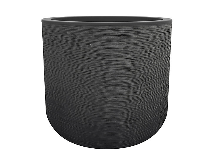 Pot rond polypropylène EDA Graphit Up anthracite Ø 40 x h.36,5 cm