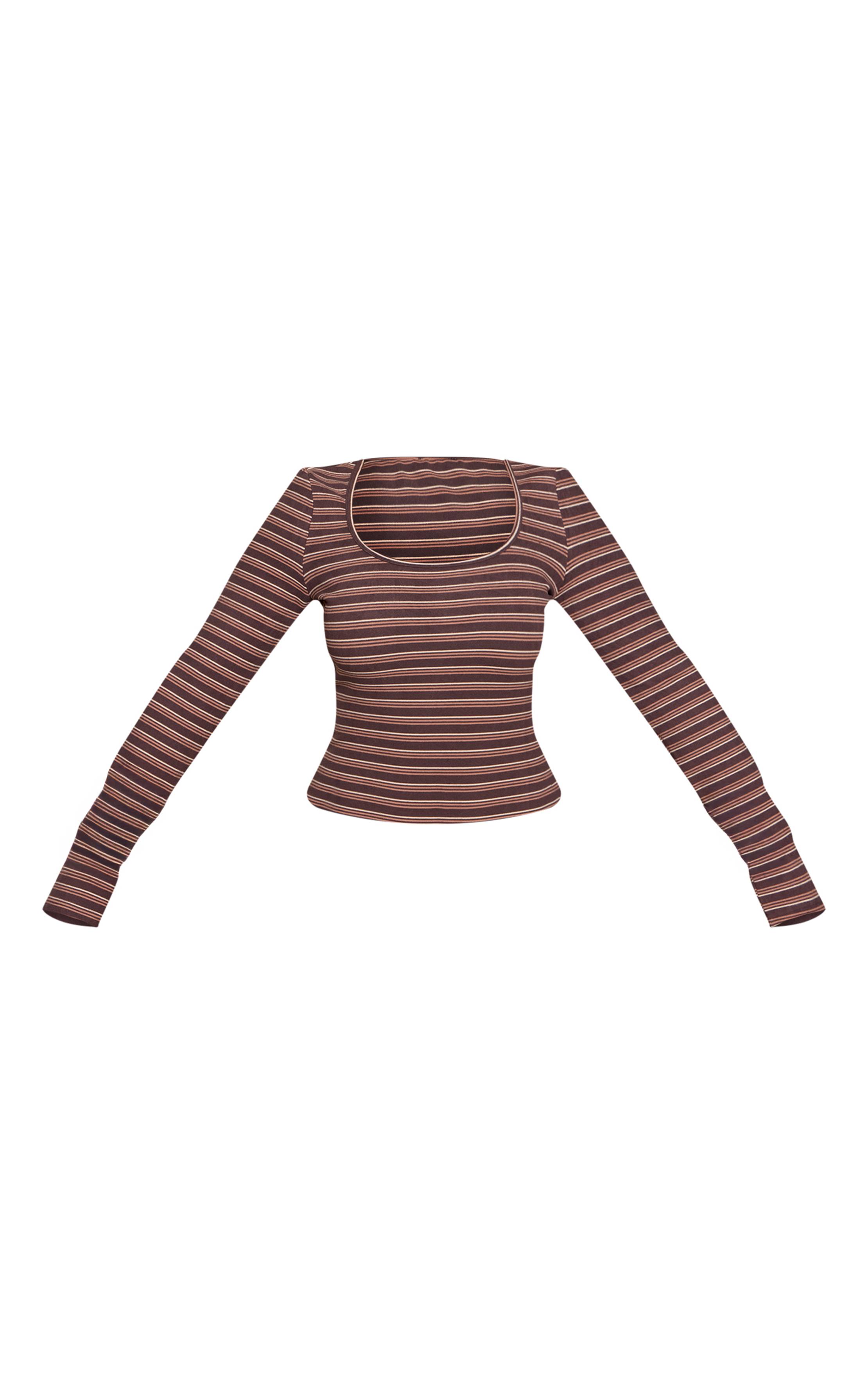 Chocolat Ensemble Coordonné Jogger Shape À Rayures Jambes Larges Avec Détails De Coutures