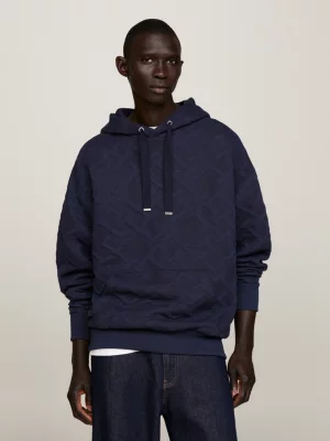 Moletom oversized com monograma TH em relevo