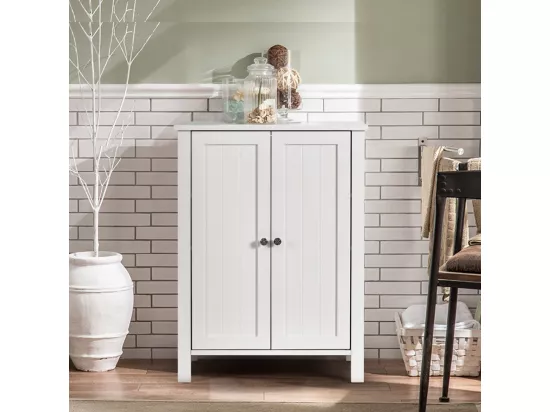 Meuble de salle de bain, armoire de rangement sur pieds avec étagères réglables, 60 x 30 x 80,5 cm