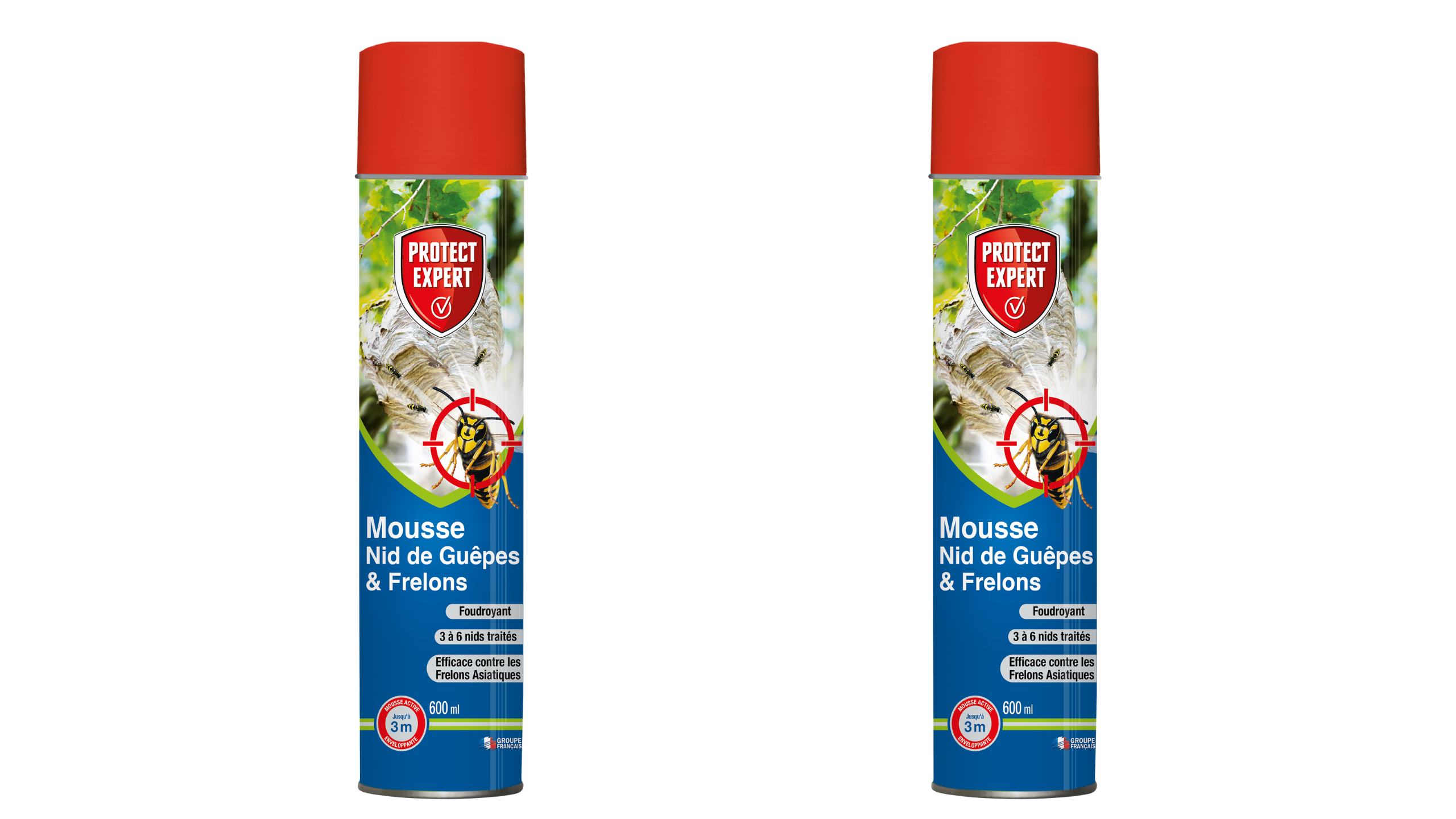 Lot de 2 mousses anti nid & anti-guêpes & frelons | 2x600 ml | mousse