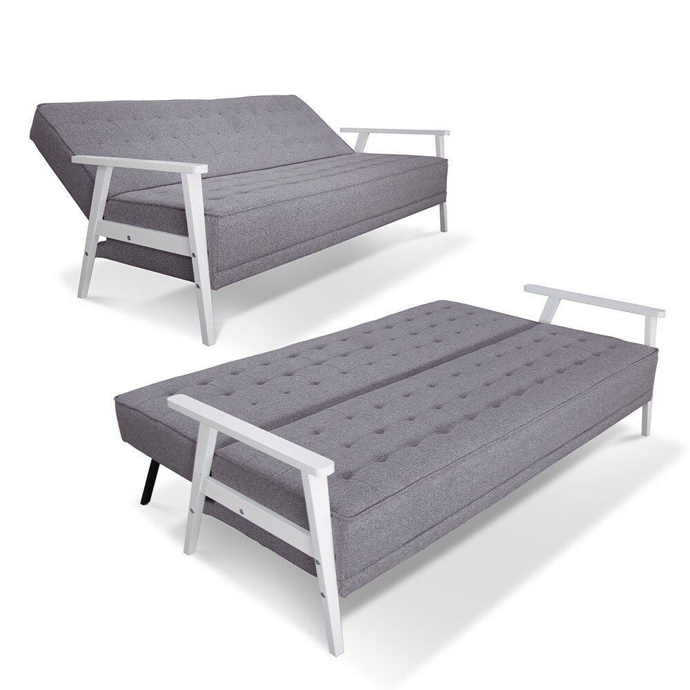VitaliSpa Schlafsofa Dion mit Klappfunktion, Grau, moderne 3-Sitzer Gästecouch