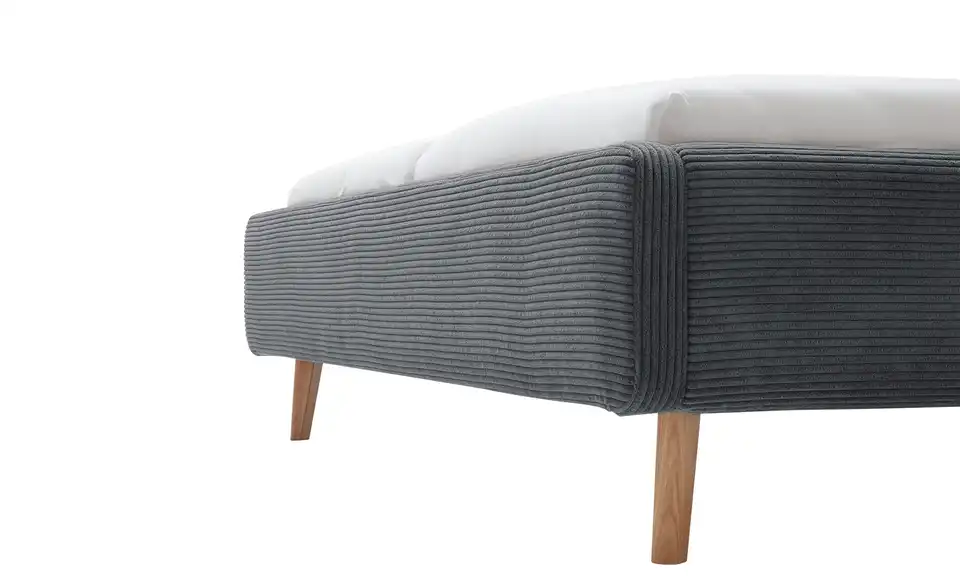 Polsterbettgestell Mattis Anthrazit Cordstoff 140 cm ohne Bettkasten