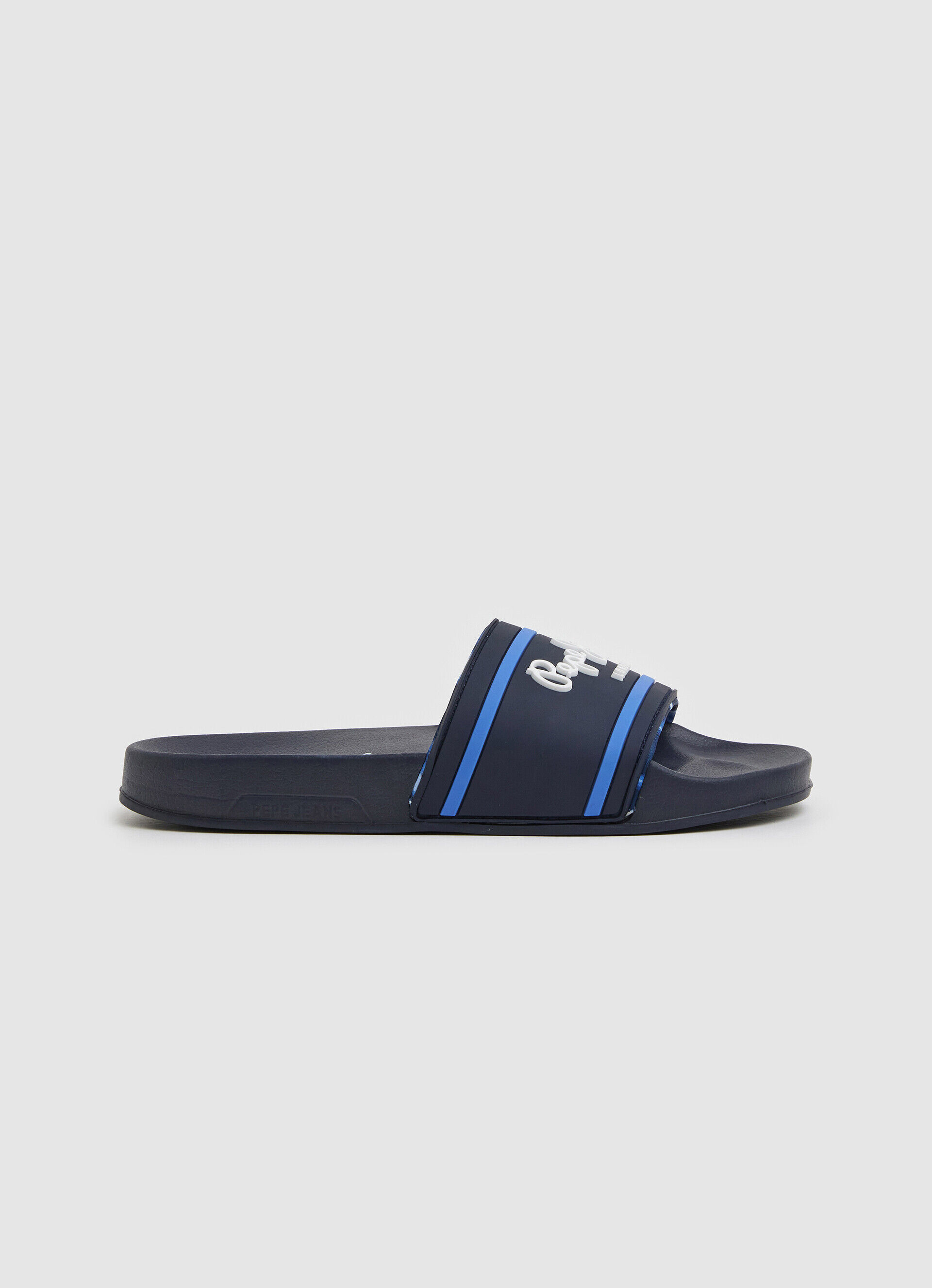 Chinelo de praia com logo SLIDER - azul marinho