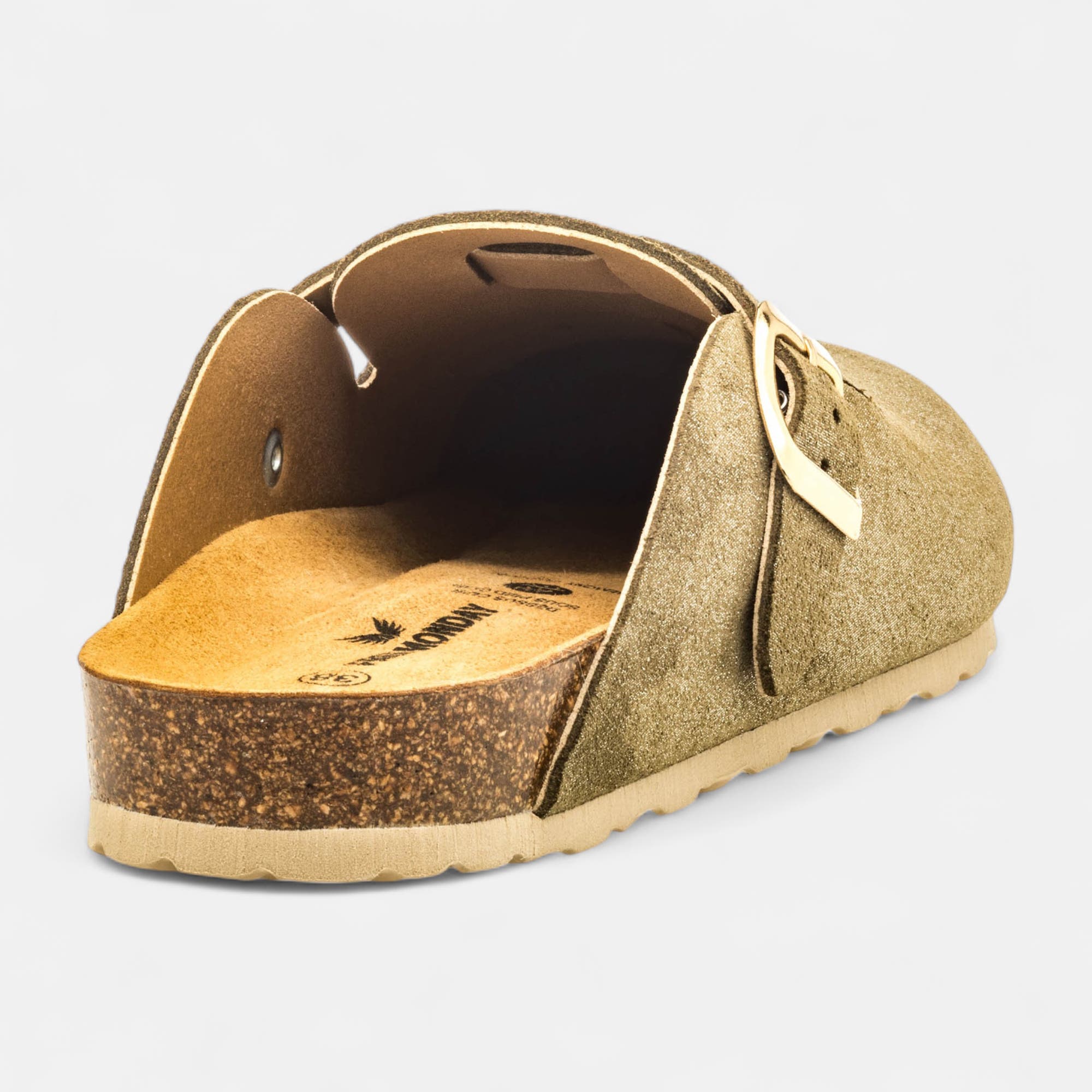 Mules Femme en cuir kaki