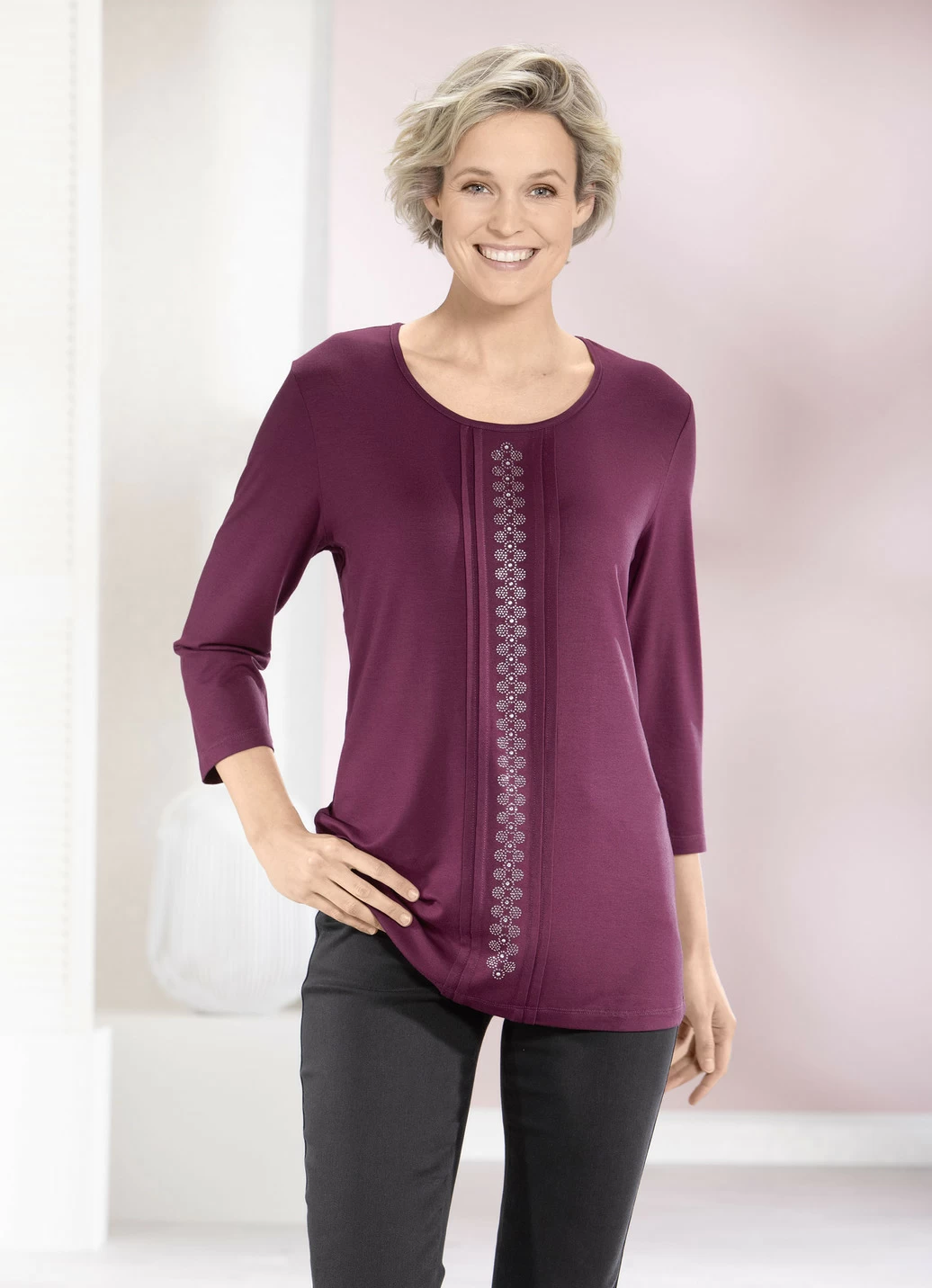 Shirt mit Biesen in 2 Farben
