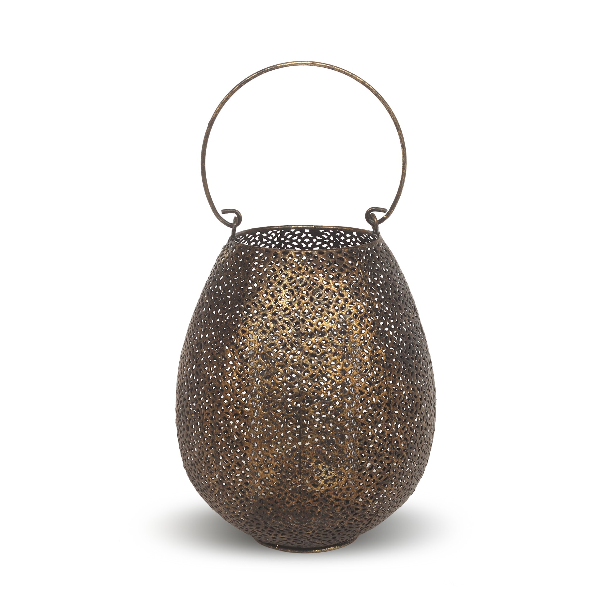 Laterne 'Buderim', antik gold, Ø 19 cm, H 23,5 cm von fischer's lagerhaus