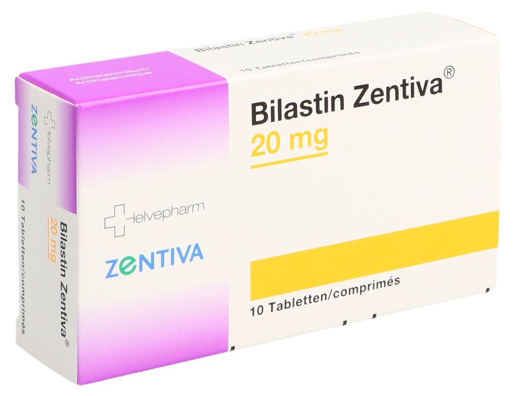 BILASTINE Zentiva 20 mg<br>10 Stück, Blister, Tablette