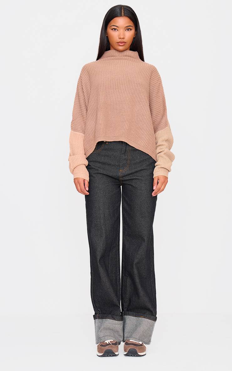 Gris Pierre Synthétiquell Oversize À Blocs De Couleur