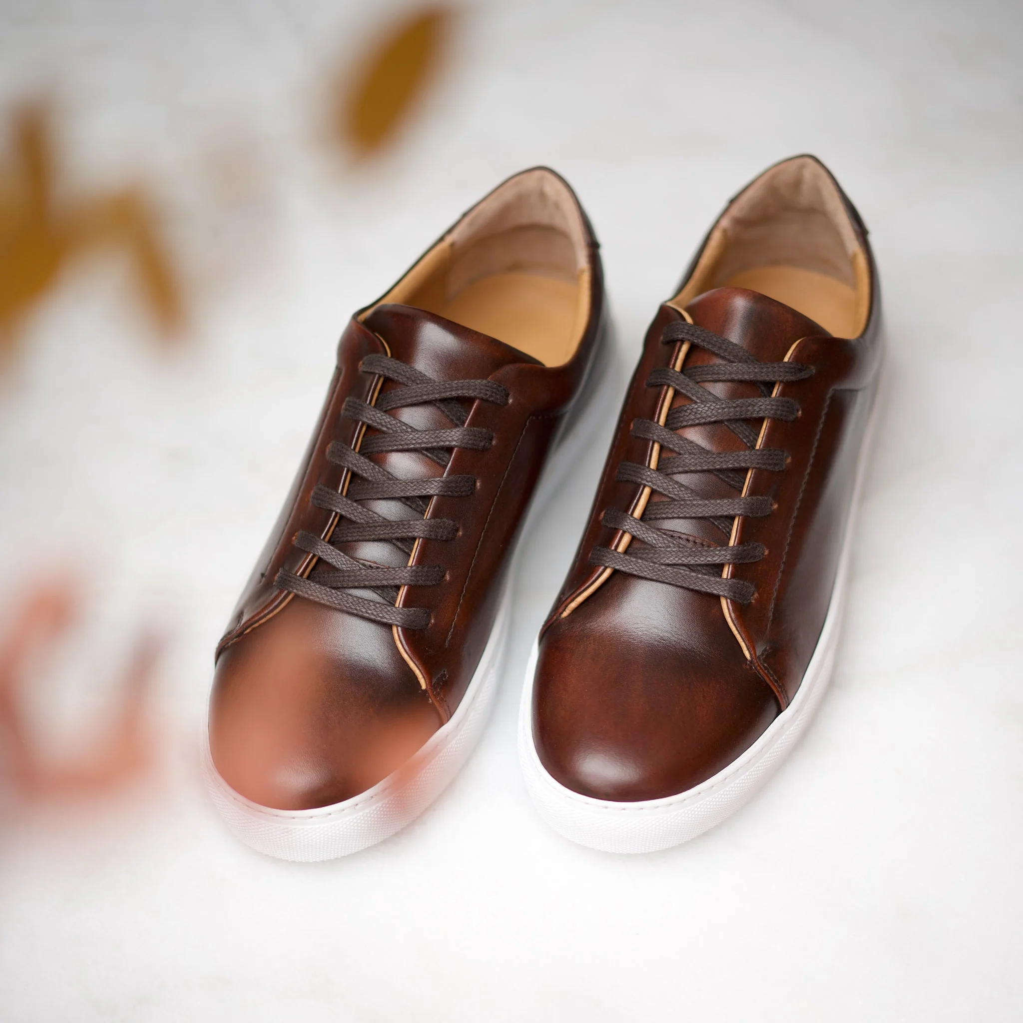 Kooper-Sneakers / Basket en cuir brown