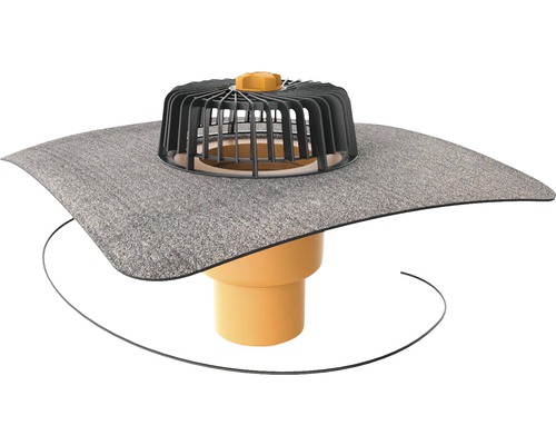 TopWet verticale dakafvoer met geïntegreerde verwarmde bitumenmouw NW 75 H = 210 mm