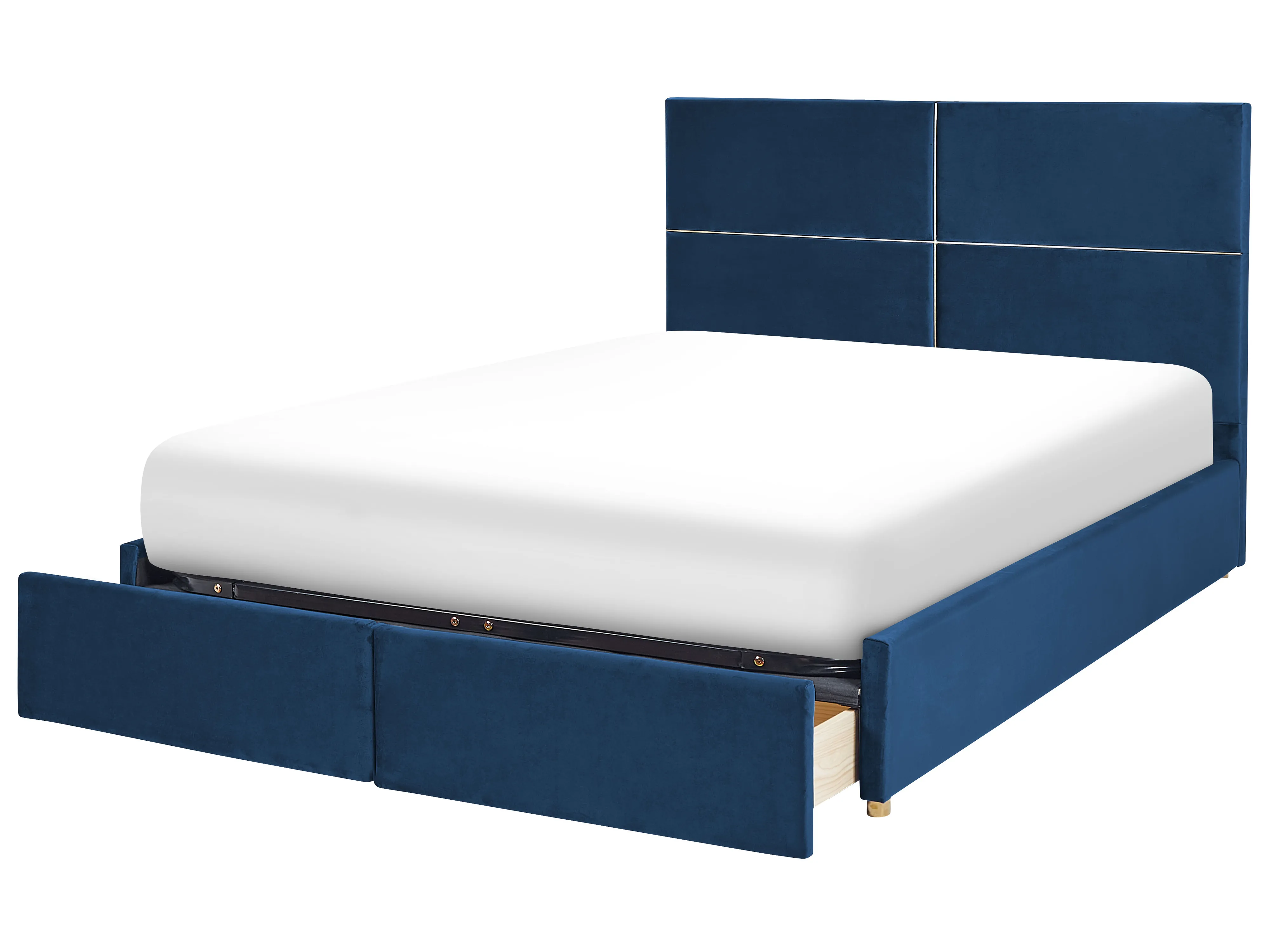 Bed met opbergruimte Fluweel VERNOYES 180 x 200 cm Marineblauw