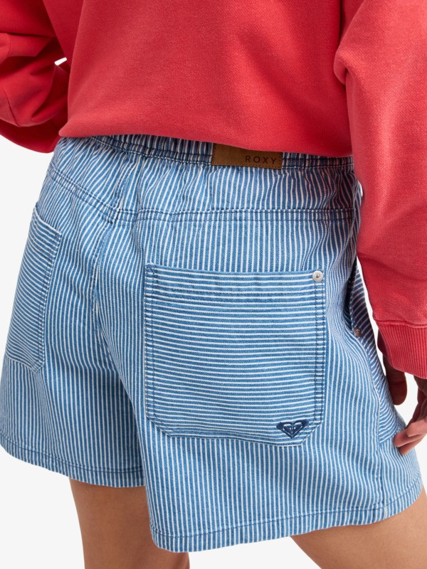 Stay Wavy Mid Short en denim Blanc Femme