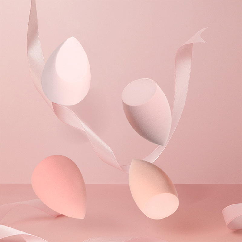 (4er Set) Make Up Beauty Blender Weiche Kosmetikschwämme mit Aufbewahrungsbox - Rosa