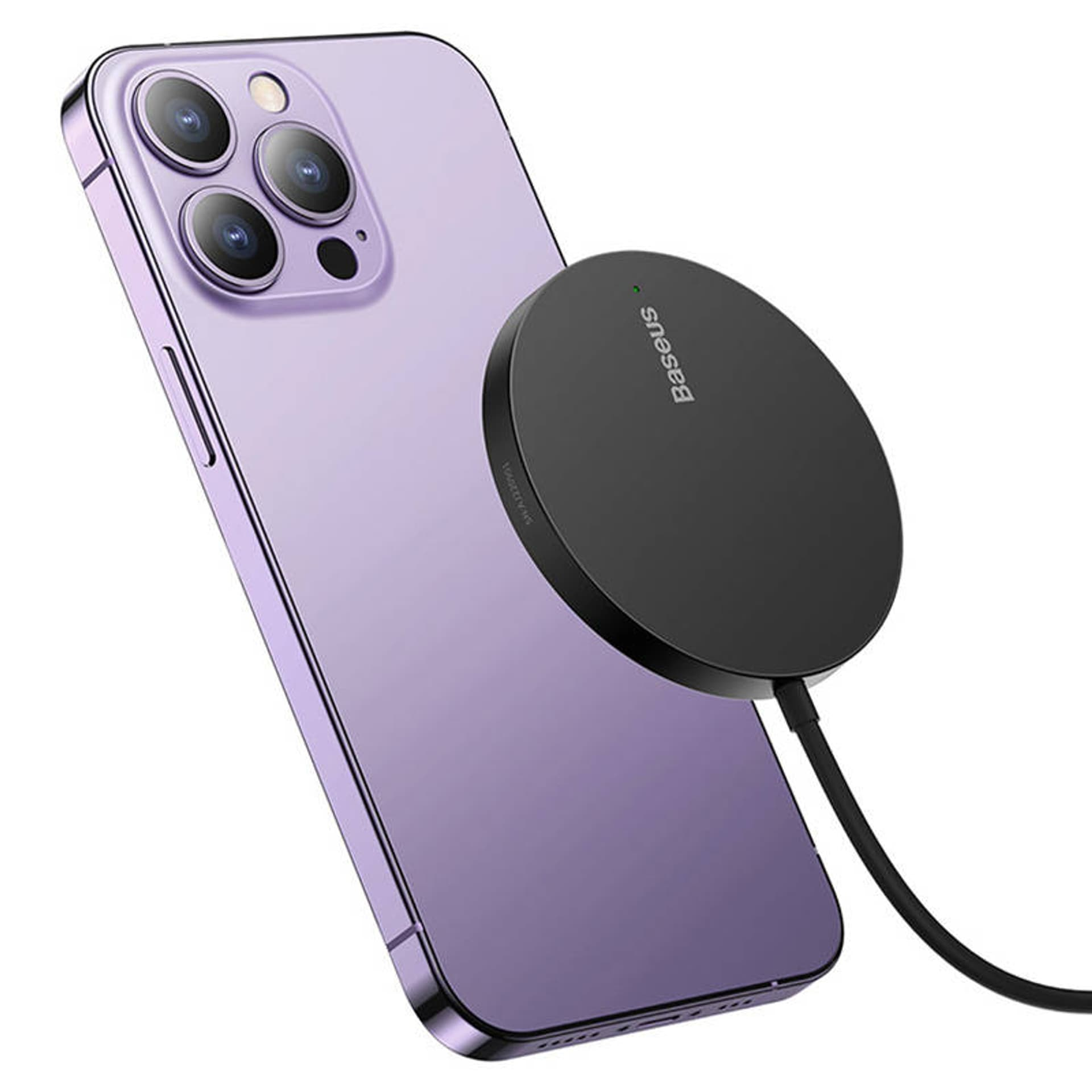 (15W) Simple Mini3 Qi Wireless Charger MagSafe Induktionsladegerät PD - Schwarz