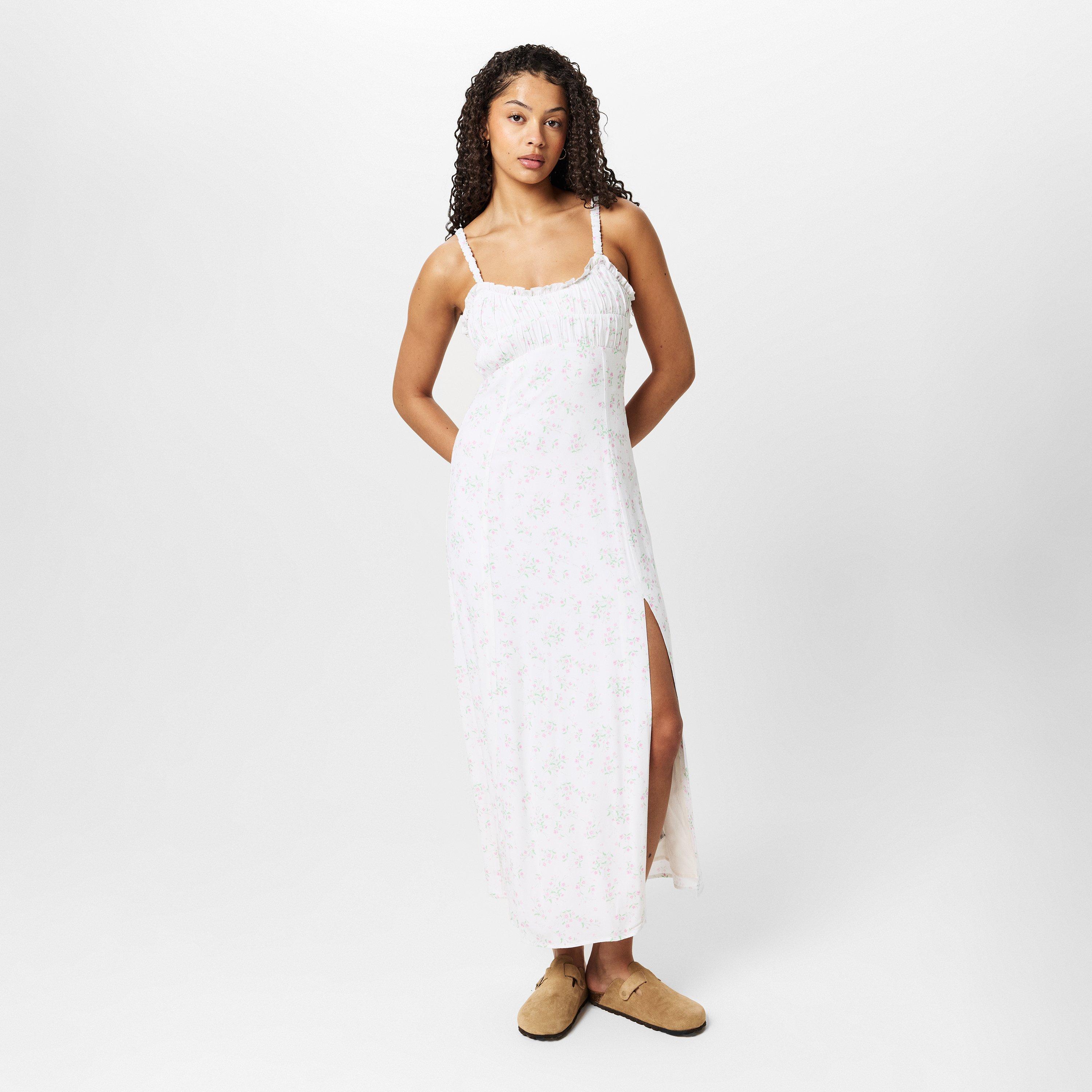 Jack Wills JW Ruched Midi slit Dress
