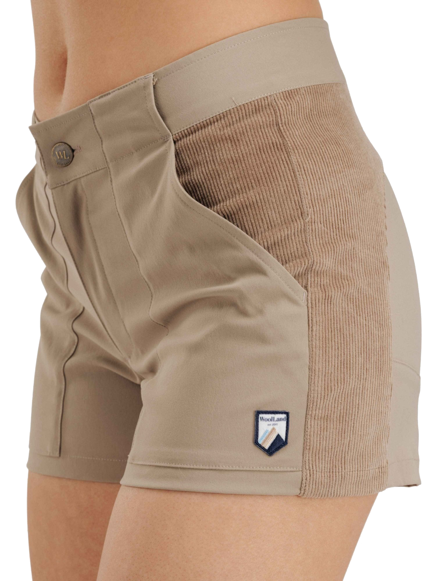 Romsdalseggen Kordfløyel Shorts Dame Driftwood