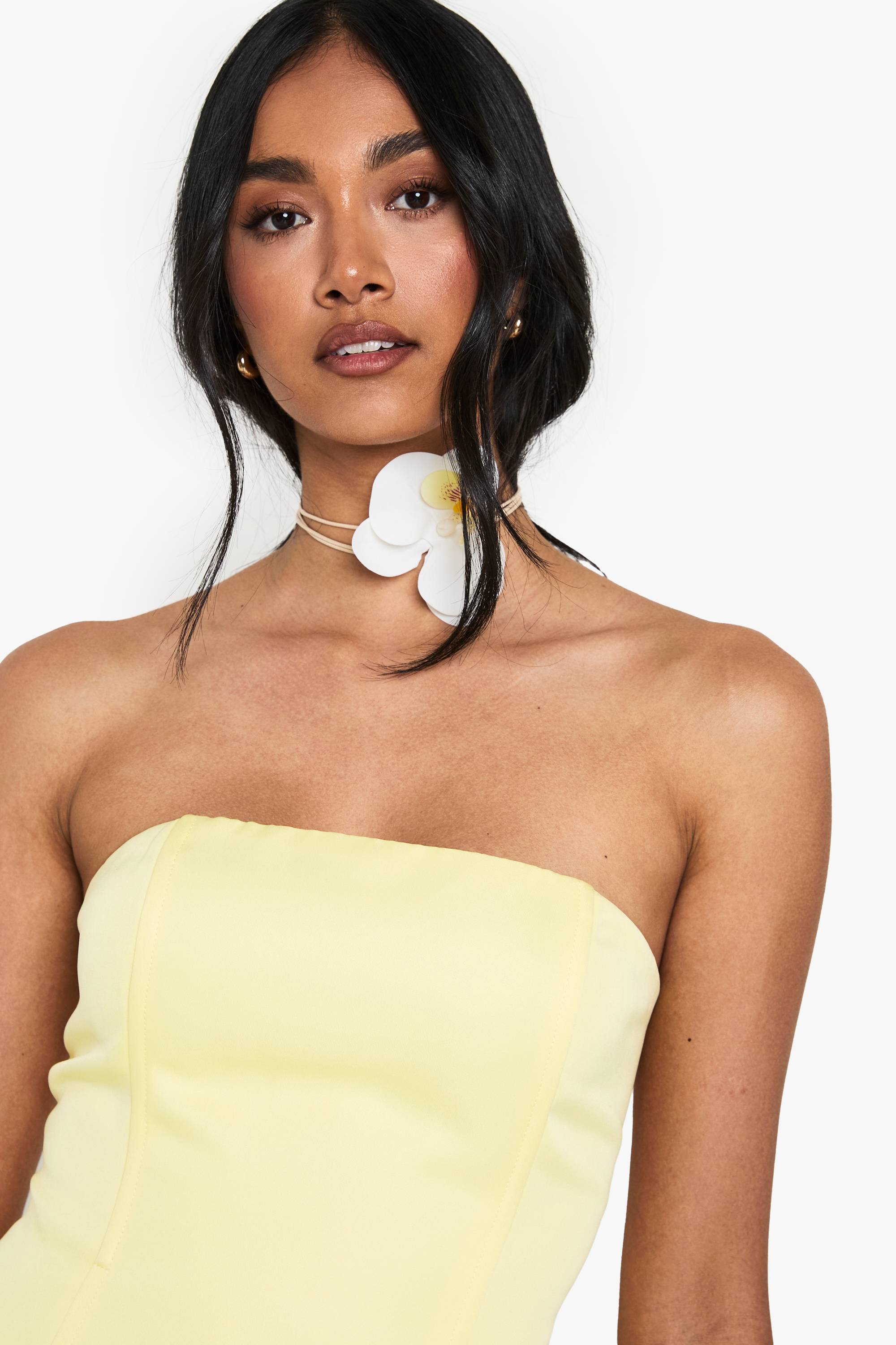 boohoo Structured Satin Skater Mini Dress