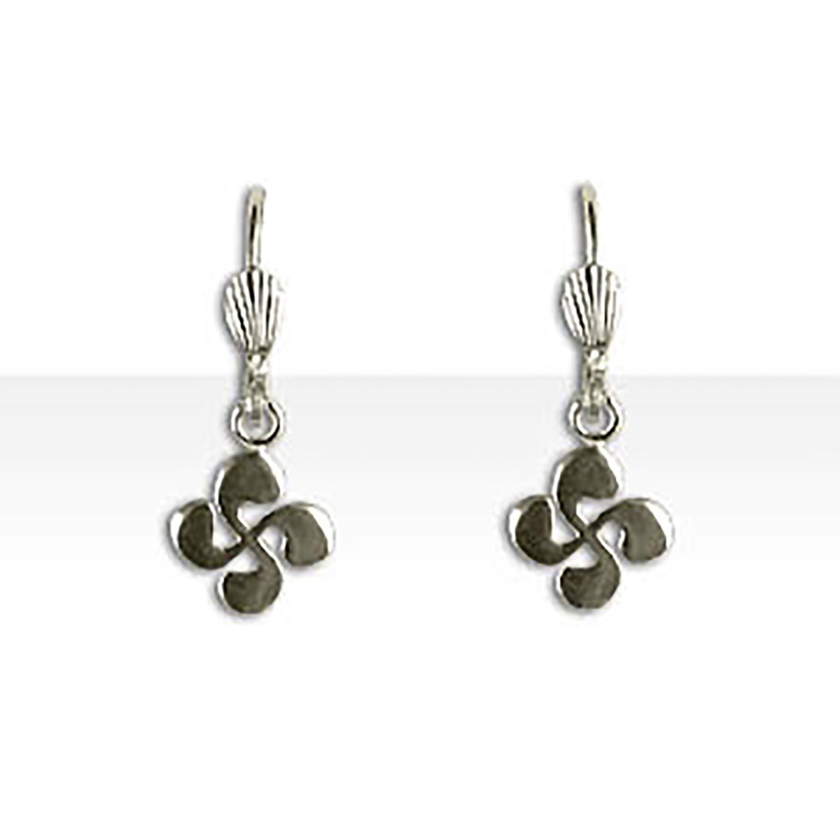 Boucles d'oreilles dormeuses croix basque argent