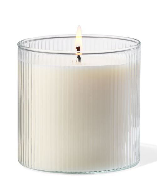bougie parfumée en verre nervuré Ø10x10 blossom