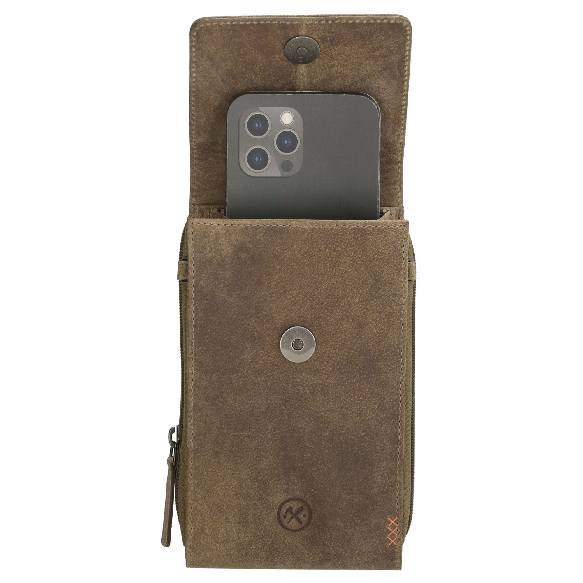 Hide & Stitches Idaho Telefoontasje Donkerzand