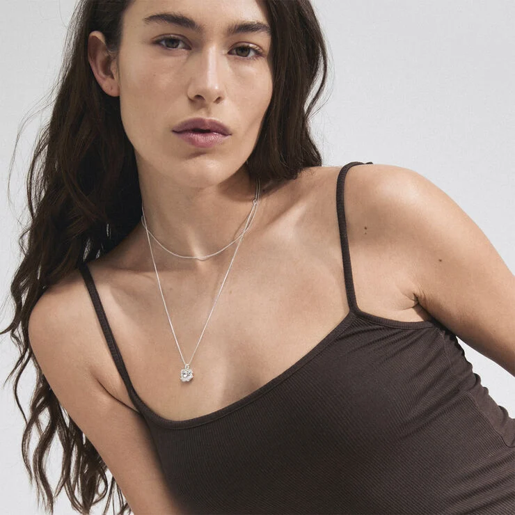 Pilgrim FEEL recycled necklace 2-in-1 set silver-plated Sølv