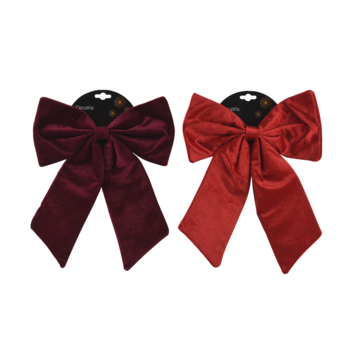 Decoris kerstdecoratie strik rood bordeaux 2 stuks