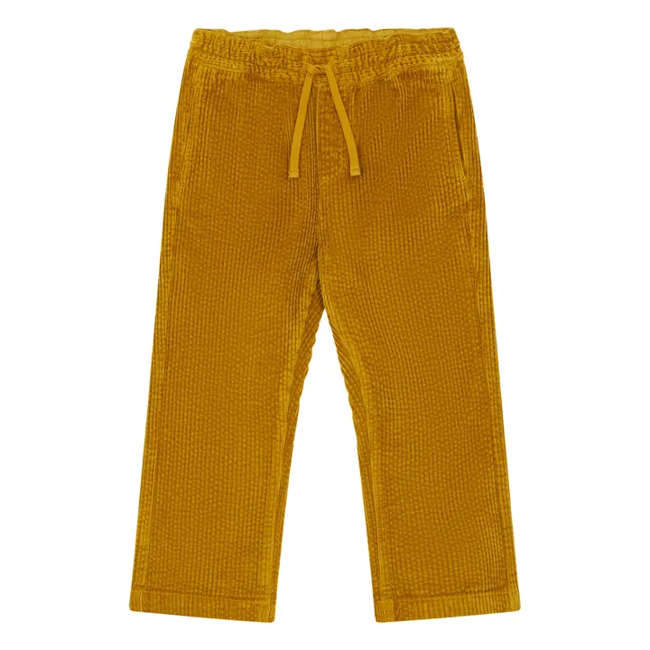 SMALLABLE BASICS Pantalon Garçon Elastiqué à la Taille en Velours Côtelé | Vert olive