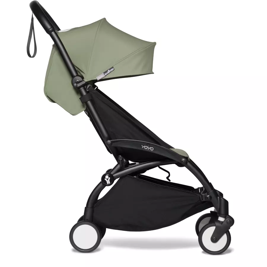 BABYZEN Kinderwagen YOYO2 6+ Black mit Textilset Olive