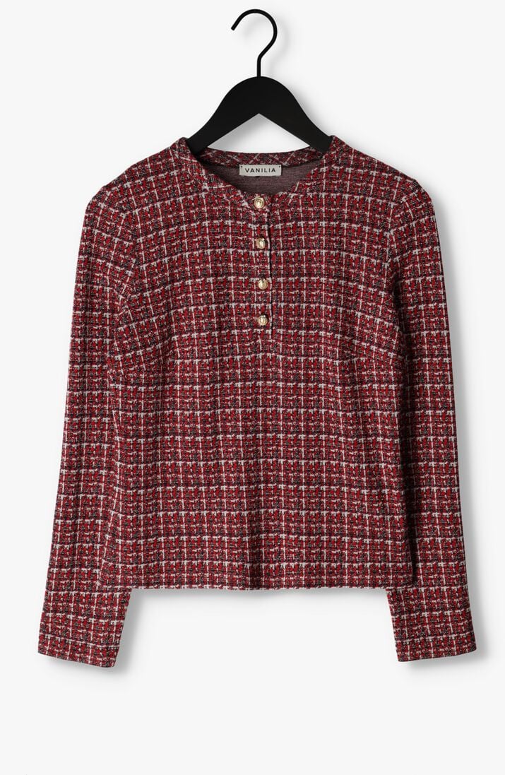 VANILIA rode vanilia  tartan tweed longsleeve