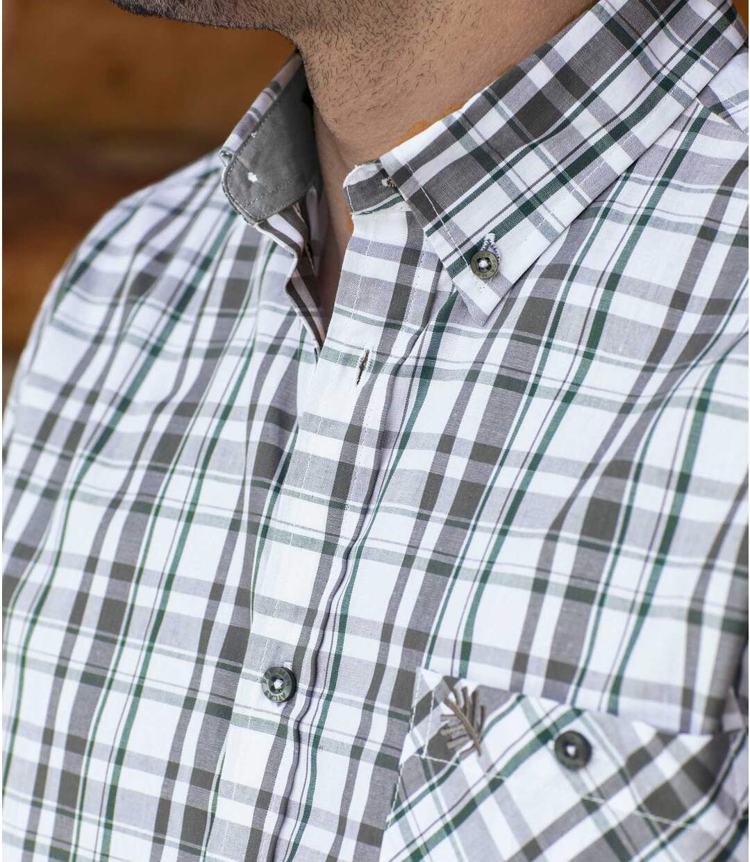 Chemise Popeline Blanche à Carreaux