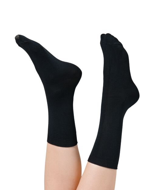 2 paires de chaussettes femme avec modal noir