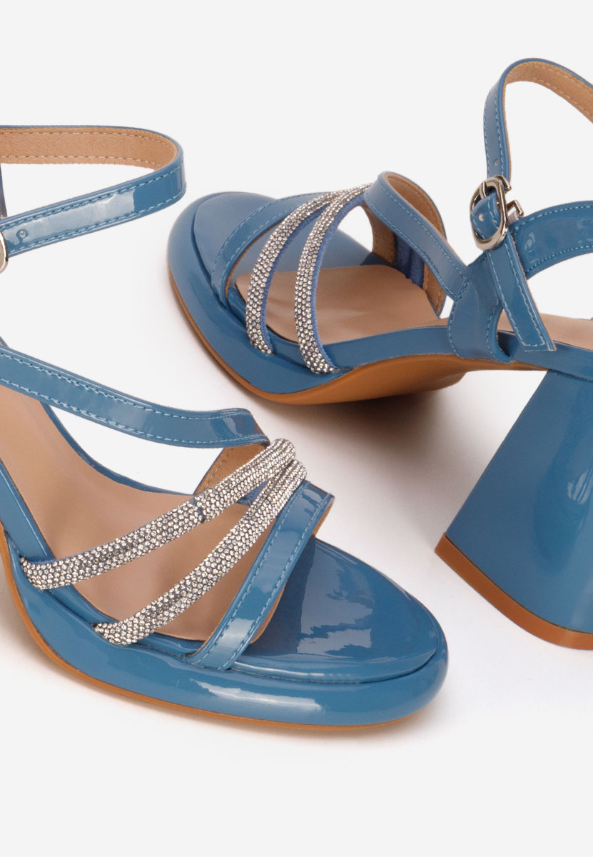 Sandales à talon épais bleus Bogdana