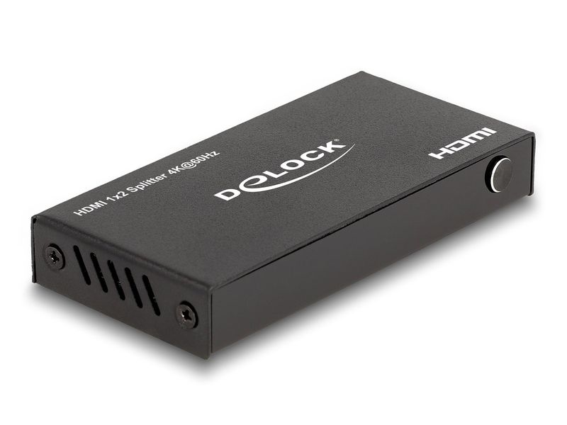 Delock 2-Port Signalsplitter HDMI-HDMI 4K/60 Hz Delock HDMI Splitter 1 x HDMI in zu 2 x HDMI out 4K 60 Hz mit Downscaler