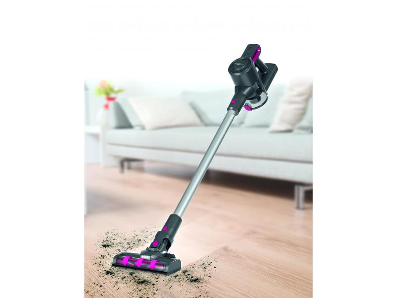 MAXXmee Akku-Hand- und Stielsauger Anthrazit/Pink Kompakter Akku Zyklon Staubsauger